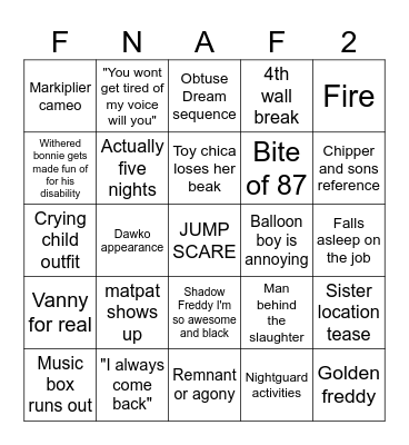 scary bo barry Bingo Card