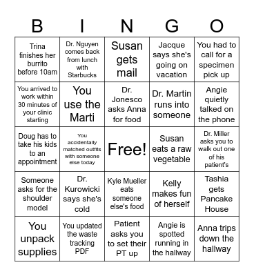 OCNA MSK Bingo Card