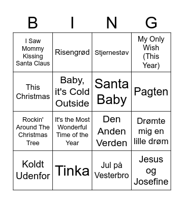 Julebingo Card