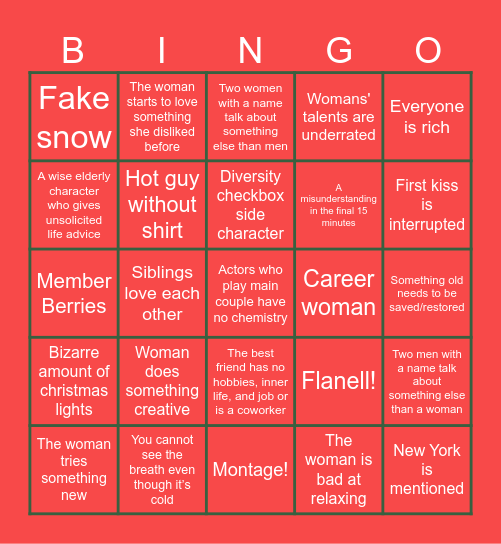 Christmas Movies! Bingo Card