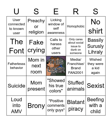 USER Lingo Bingo Card