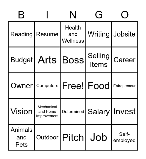 Fall Semester BINGO Game Bingo Card