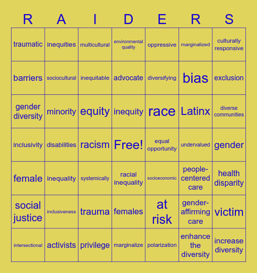 Banned Word Bingo Card