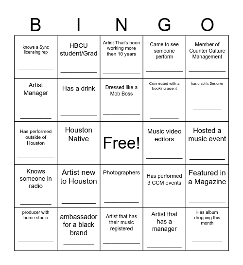 CULTURE SHIFT Bingo Card