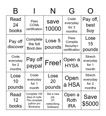 Bingo 2026 Bingo Card