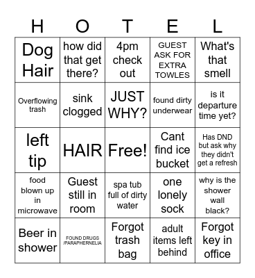 HOUSKEEPER BINGO Card