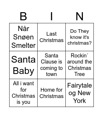 Julebingo Card