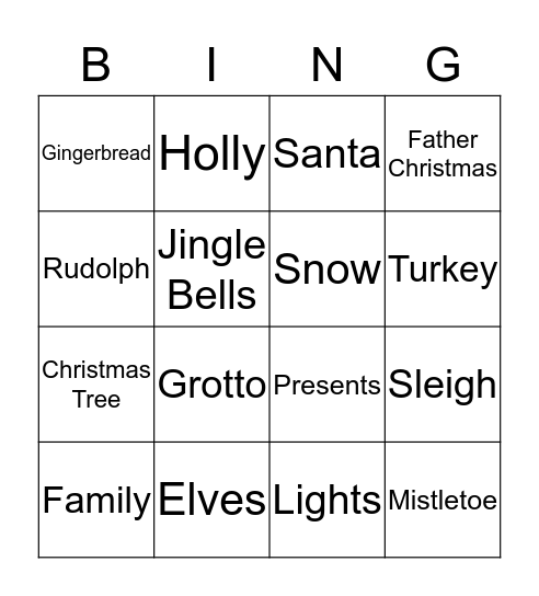 Christmas Bingo Card