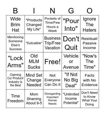 MLM Hun BINGO Card