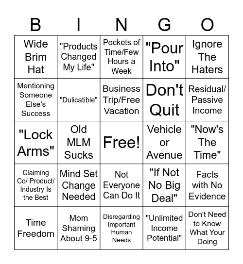 MLM Hun BINGO Card