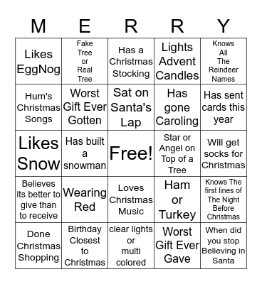 CHRISTMAS BINGO Card