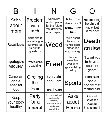 Stupid Bingo Card