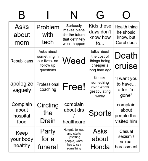 Stupid Bingo Card