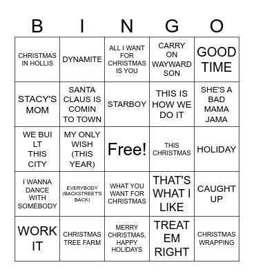 Christmas Edition- Round Two Bingo Card