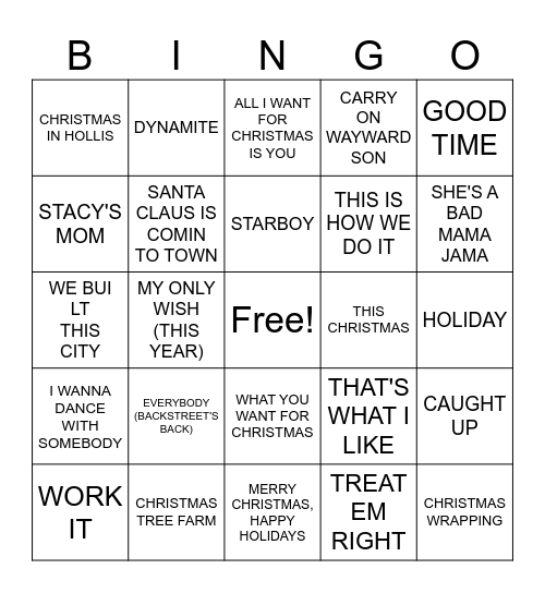 Christmas Edition- Round Two Bingo Card