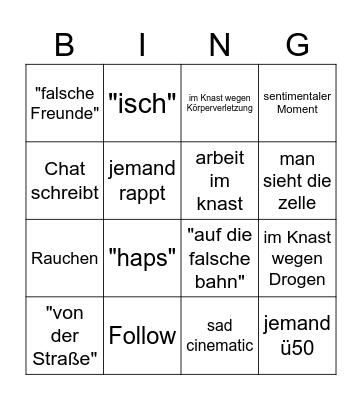 knast Bingo Card