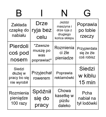 Odkleje rafalali Bingo Card