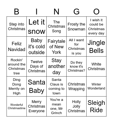 Christmas 2025 Bingo Card