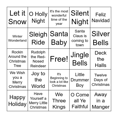 Christmas Singo Bingo Card