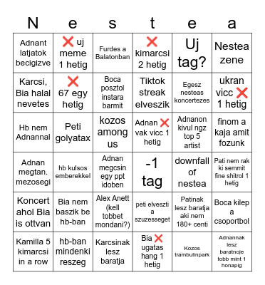 Nestea Bingo 2026 Bingo Card