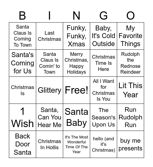 New Christmas Bingo Card