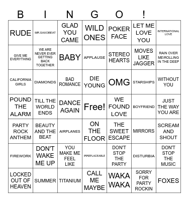 POP Bingo Card