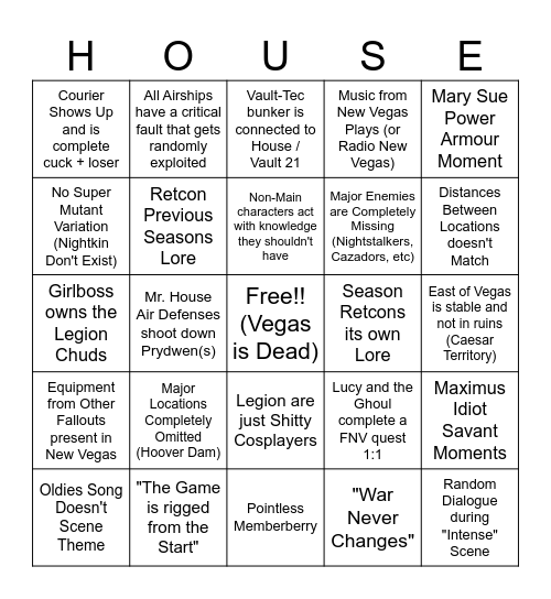 S2 Bullshit Bingo Card