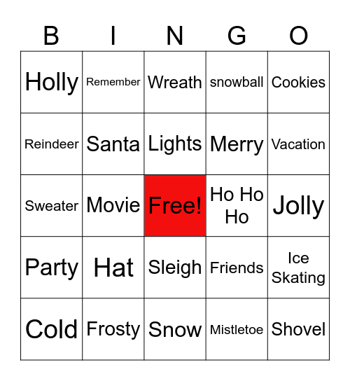 2025 Holiday Bingo! Bingo Card