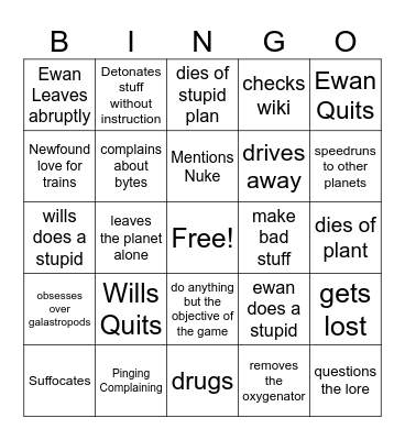astroneer bingo Card