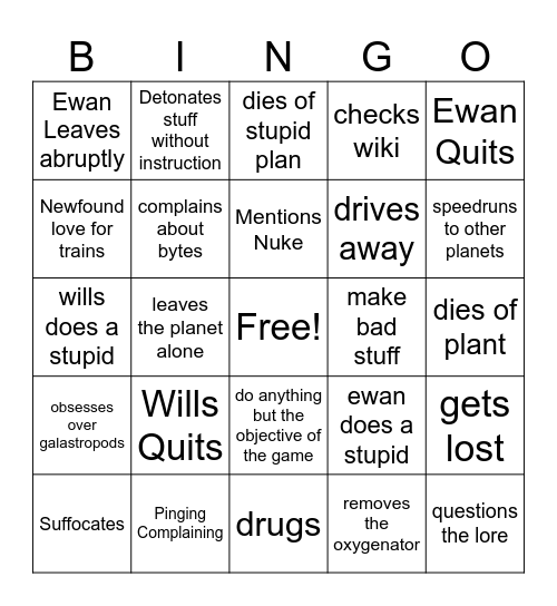 astroneer bingo Card