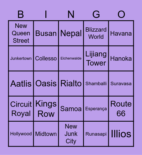 Overwatch Bingo Card
