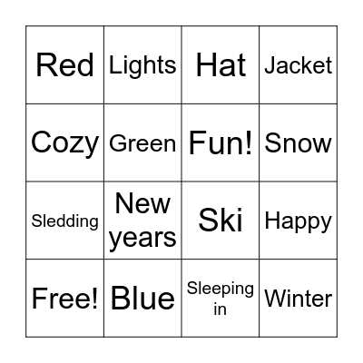Winter Bingo Card