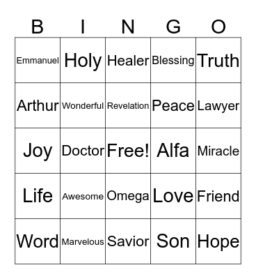 Who AM I? Bingo Card