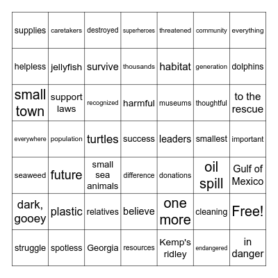 Kids to the Rescue!! Bingo Card