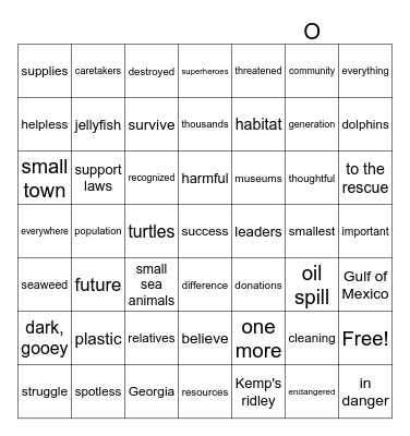 Kids to the Rescue! Bingo Card