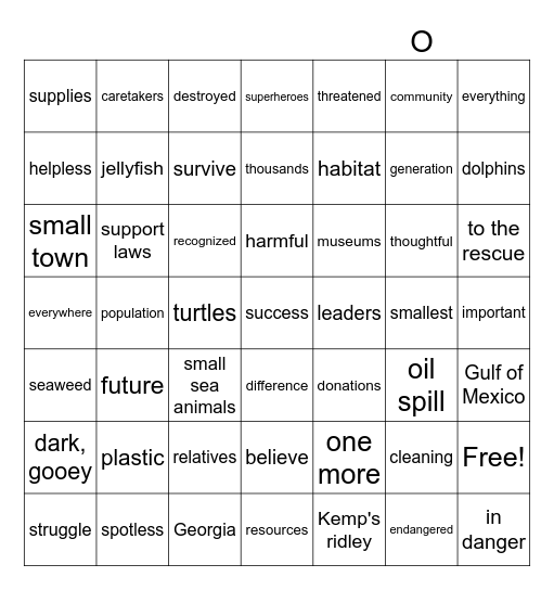 Kids to the Rescue! Bingo Card