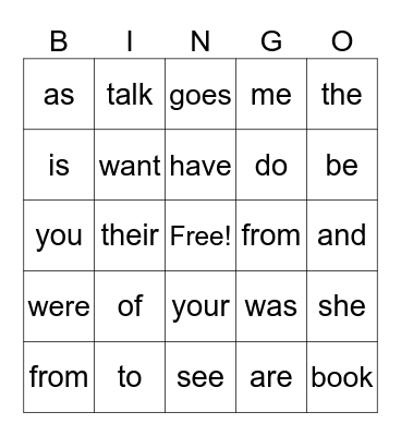 ❤️ Heart Word Bingo ❤️ Bingo Card