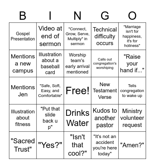 Coastal Bingo - Shaun Edition Bingo Card