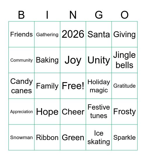 Holiday Bingo! Bingo Card