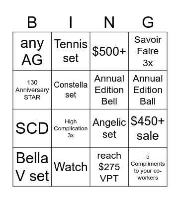 NEW YEAR BINGO Card