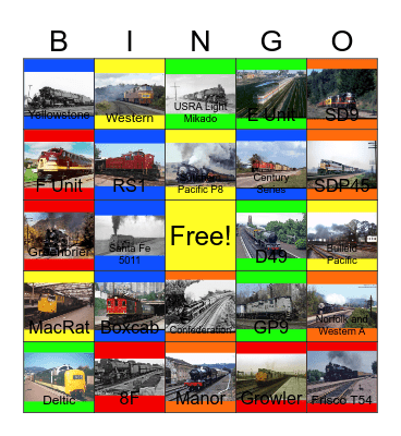 Railroads that I would like to restore a steam locomotive one day Bingo Card