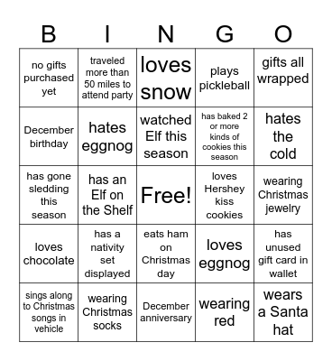 March and Mike's 2025 Christmas Party!! Bingo Card