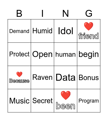 #68 Open/Closed 1st Syllable has LONG vowel Sound Bingo Card
