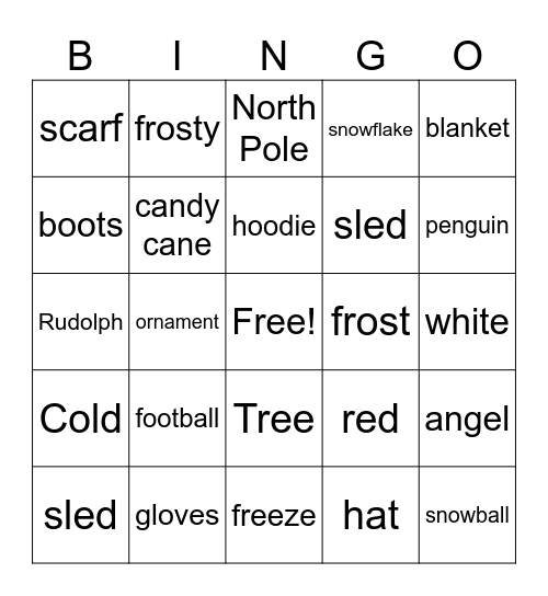 Winter Bingo Card