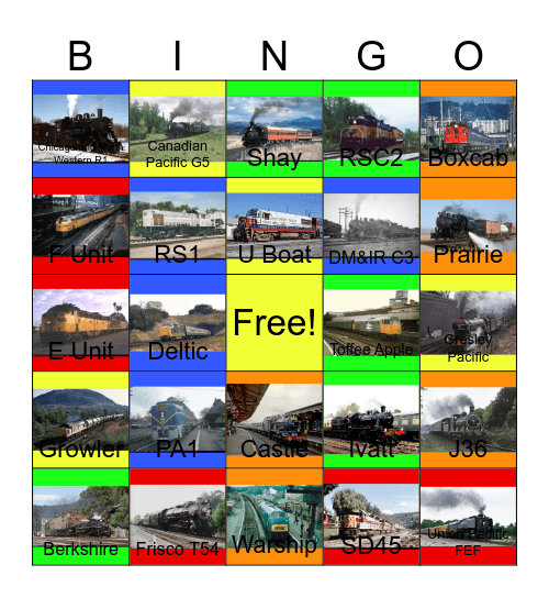 Railroad Museums that I would like to visit with PWP besides the John Deere Pavilion one day Bingo Card