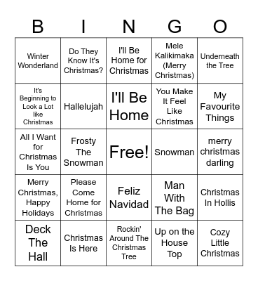 AutoZone Holiday Bingo Card