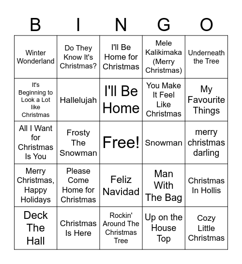 AutoZone Holiday Bingo Card