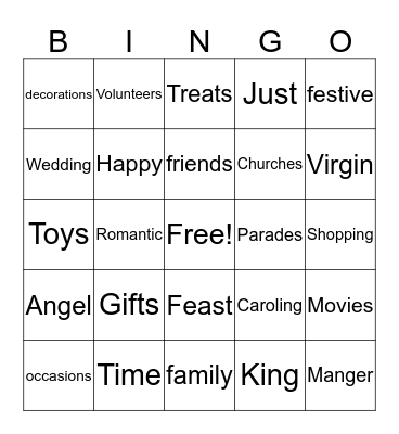 Christmas  Bingo Card