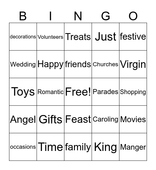 Christmas  Bingo Card