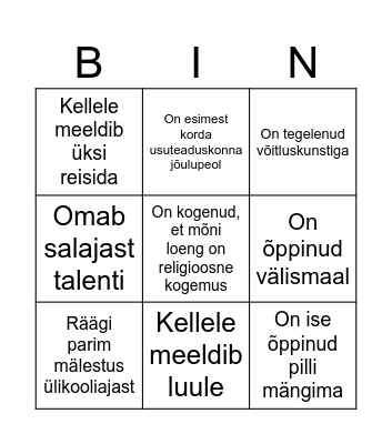 Leia keegi, kes... Bingo Card